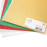 Pinkfresh Studio Essentials Glitter Cardstock 8.5"X11" 10/Pk, Holiday Sparkle