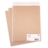 Pinkfresh Studio Essentials, Glitter Cardstock 8.5"X11" 6/Pkg, Rose Gold (PF149ES)