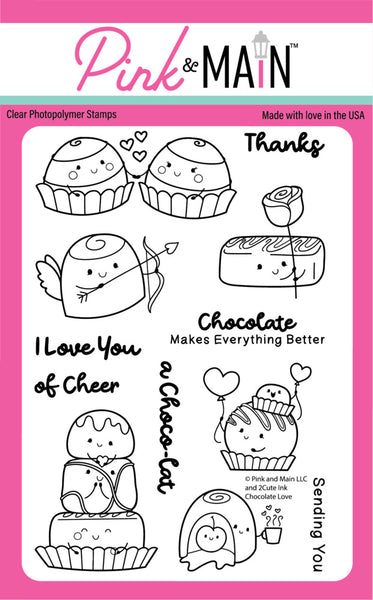 Pink & Main, Clear Stamps Set, Chocolate Love (PM0838)