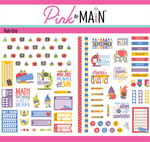 Pink & Main, Rub-ons, September (PMR001)