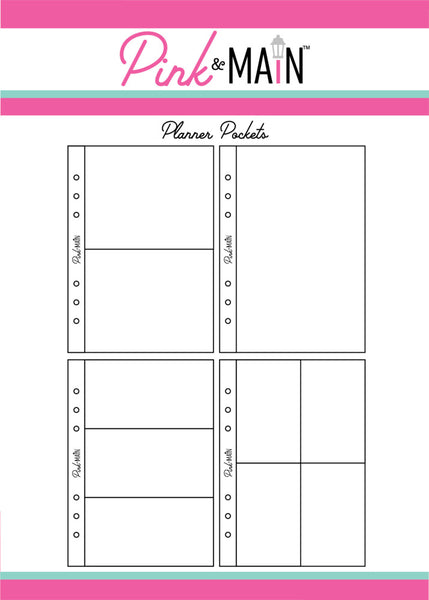 Pink & Main, A5 Planner Pockets (12pc) (PMT089)