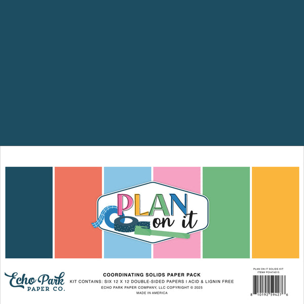 Echo Park, Solids Kit 12"X12", Plan On It (PO1474015)