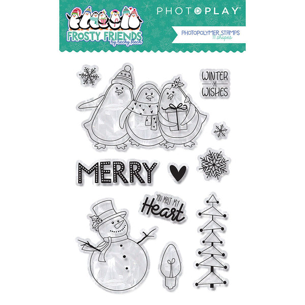 Photo Play, Photopolymer Stamp & Etched Thinlits Dies Combo, Frosty Friends