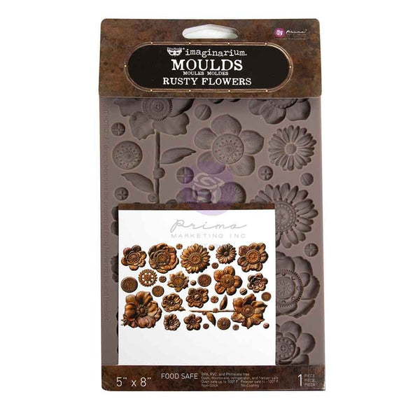 Prima Marketing, Finnabair Decor Moulds 5"x8"x8mm, Rusty Flowers (951429)