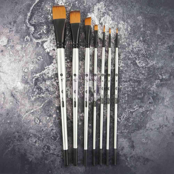 Prima, Finnabair Art Basics Brush Set 7/Pkg, Sizes: 0, 2, 4, 1/4, 1/2, 3/4, 1