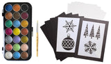 Yasutomo, Shimmer & Shine Pearlescent Paint & Stencil Kit, Winter Edition