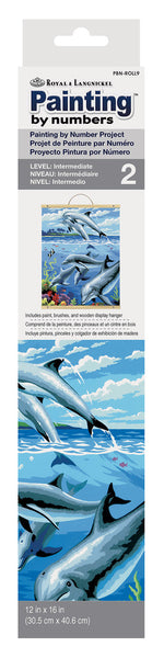 Royal & Langnickel, Paint by Numbers Canvas Roll, Dolphins (Intermediate Level)