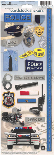 Paper House Cardstock Stickers 4.625"X13", Police