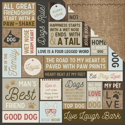 Kaisercraft, Pawfect Collection, Double-Sided Cardstock 12"X12", Woof