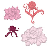 Heartfelt Creations, Sweet Peony Collection, Cling Stamps & Dies Set Combo, Peony Bud and Blossom