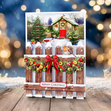 Katy Sue, Christmas Garden Picket Fence, Card Making Kit