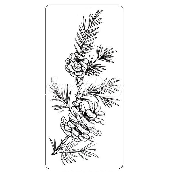 Sweet Poppy Stencil: Pinecone Sprig Stamp