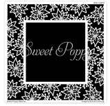 Sweet Poppy Stencil, Stainless Steel Stencil, Poinsettia Aperture Square