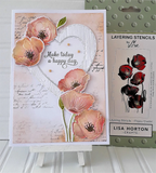 Lisa Horton Crafts, Poppy Cluster, Slimline Layering Stencils