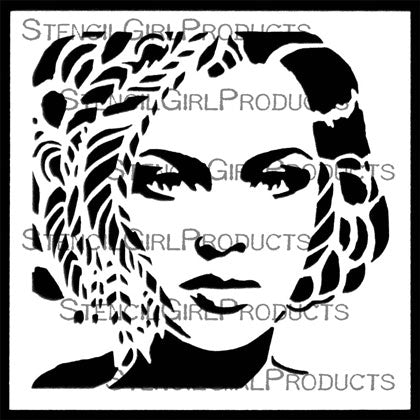 Stencil Girl, Pretty as a Peacock, 6"x6" Stencil, Designed by Andrea Matus deMeng
