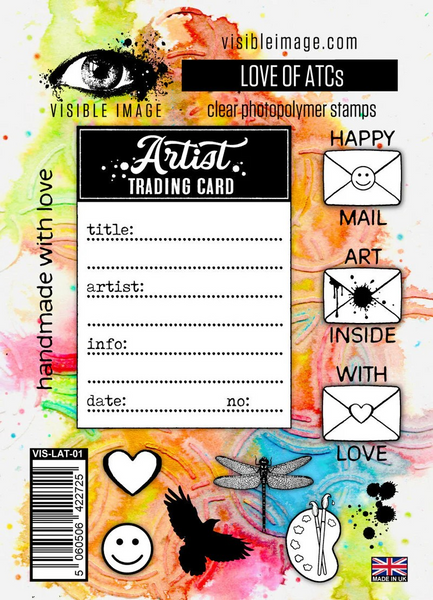 Visible Image, Clear Stamps, A6 Stamp Set, Love of ATCs (QR2385)