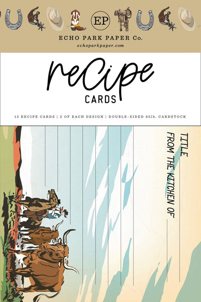 Echo Park Recipe Cards, Cowboys (RC102)