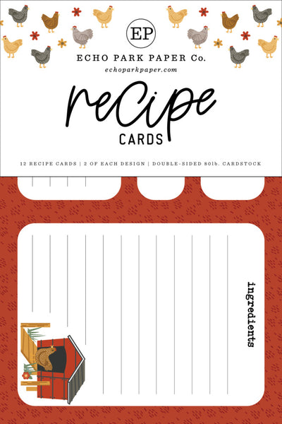 Echo Park Recipe Cards, Chickens (RC118)