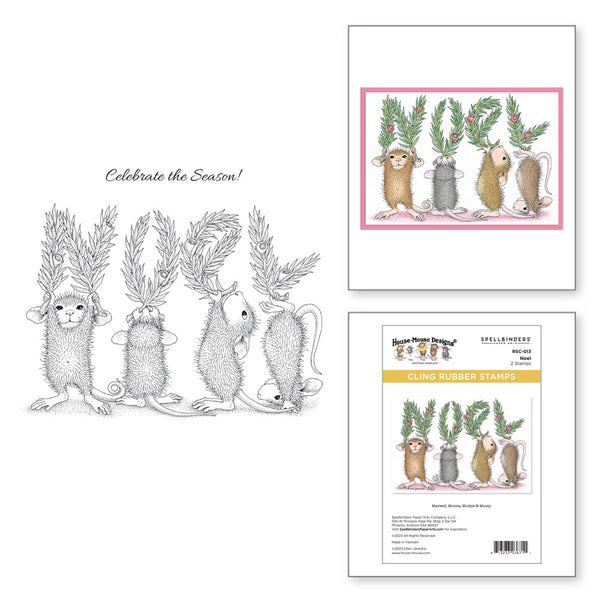 Spellbinders, House Mouse Cling Rubber Stamp, Noel (RSC-013)