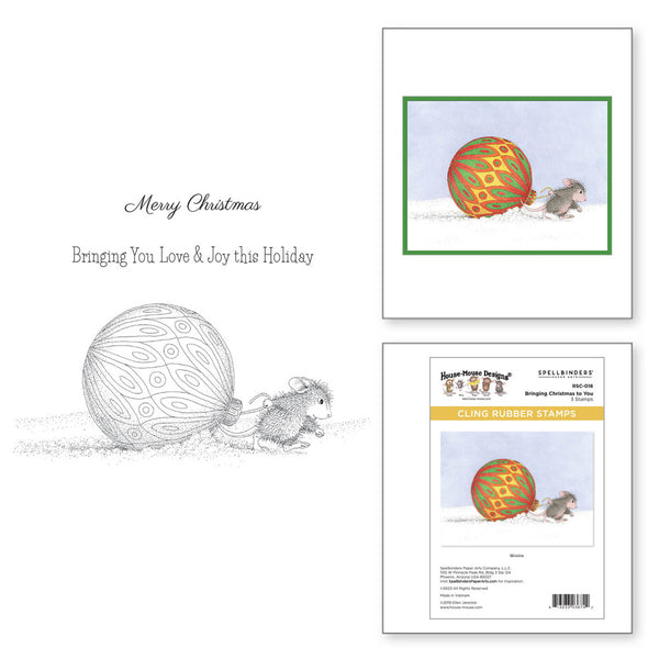 Spellbinders, House Mouse Cling Rubber Stamp, Bringing Christmas to You (RSC-016)