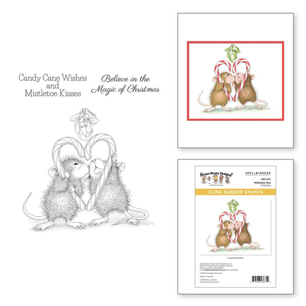 Spellbinders, House Mouse Cling Rubber Stamp, Mistletoe Kiss (RSC-017)