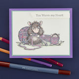 Spellbinders, House Mouse Cling Rubber Stamp, Knit One (RSC-020)