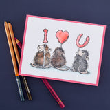 Spellbinders, House Mouse Cling Rubber Stamp, We Heart You (RSC-021)