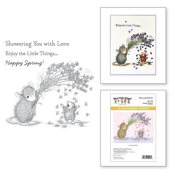 Spellbinders, House Mouse Cling Rubber Stamp, Flower Shower (RSC-023)