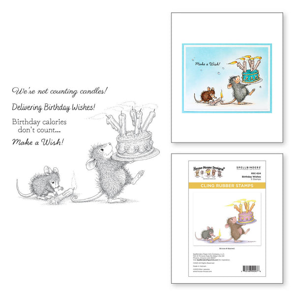 Spellbinders, House Mouse Cling Rubber Stamp, Birthday Wishes, Spring Has Sprung (RSC-024)