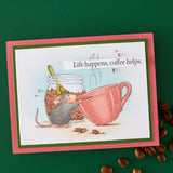 Spellbinders, House Mouse Cling Rubber Stamp, Brew-tiful Day (RSC-063)