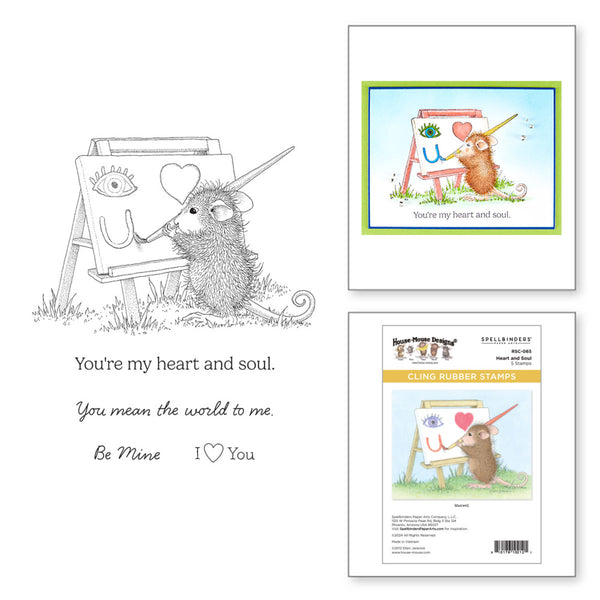 Spellbinders, House Mouse Cling Rubber Stamp, Heart And Soul (RSC-065)