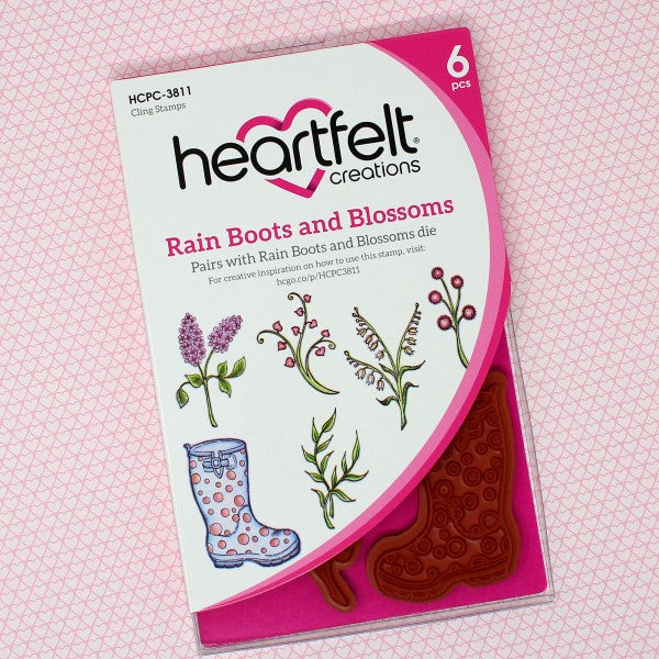 Heartfelt Creations, Singing in the Rain Collection, Stamps & Dies Combo, Rain Boots and Blossoms