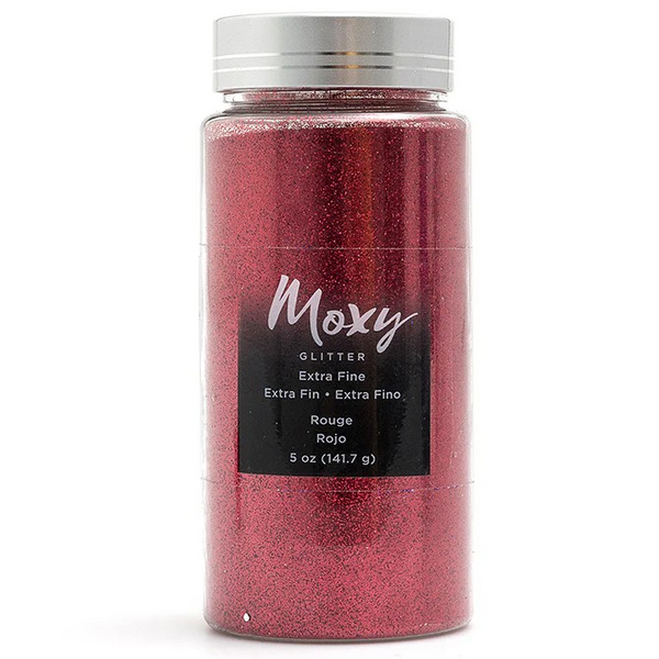 American Craft, Moxy Extra Fine Glitter, 5oz Bottle, Rouge