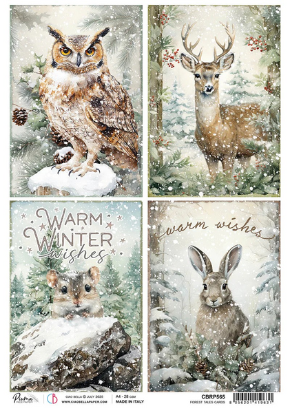 Ciao Bella, Rice Paper A4, Forest Tales, Cards