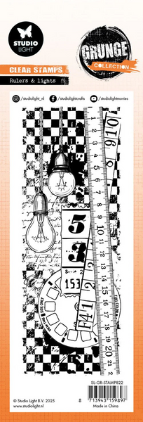 Studio Light, Clear Stamp, Grunge Collection, Rulers & Lights