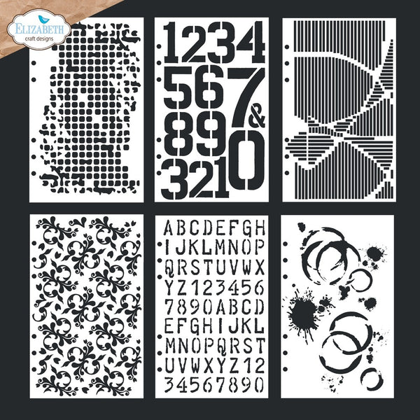 Elizabeth Craft Stencils 6/Pkg, Planner Stencils 4 (#S049)