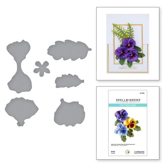 Spellbinders Etched Dies By Susan Tierney-Cockburn, Pansy, The Painter's Garden