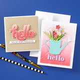 Spellbinders, Etched Die From The Out And About Collection, Sitched Hello (S2-408)