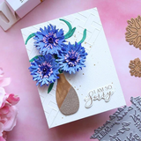Spellbinders Etched Dies Through the Meadow by Susan Tierney, Bachelor Button (S2-413)