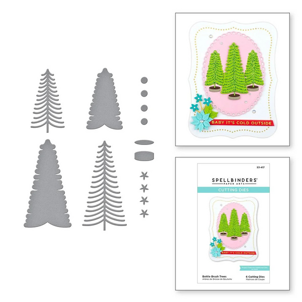 Spellbinders, Etched Dies, Bottle Brush Trees (S3-417)