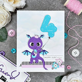 Spellbinders Etched Dies From The Monster Birthday Collection, Dancin' Birthday Dragon (S3-497)