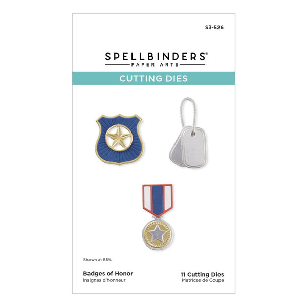 Spellbinders, Etched Dies, Badges of Honor (S3-526)
