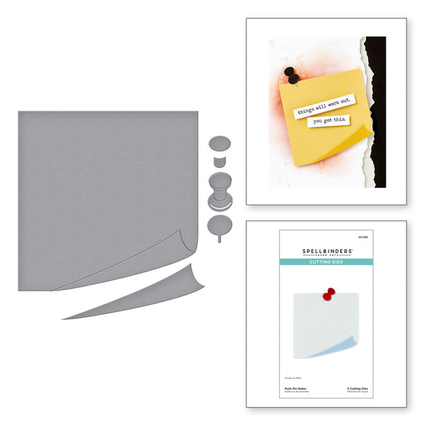 Spellbinders, Push Pin Notes Etched Dies from the Take Note Collection (S3-550)