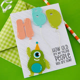 Spellbinders Etched Dies, Aged to Perfection, HBD Balloons (S3-592)