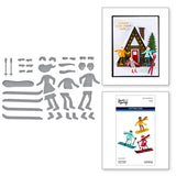 Spellbinders Etched Dies by Simon Hurley, Ski-Son's Greetings, Hit the Slopes (S3-563)
