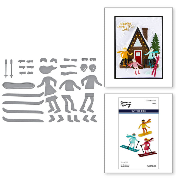 Spellbinders Etched Dies by Simon Hurley, Ski-Son's Greetings, Hit the Slopes (S3-563)