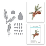 Spellbinders Etched Dies, From Susan's Holiday Flora Collection, Pine Cone and Evergreen Bough with Ladybugs from Susan Tierney-Cockburn (S4-1112)