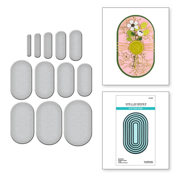 Spellbinders Etched Dies from Sealed for Summer, Essential Modern Ovals (S4-1266)