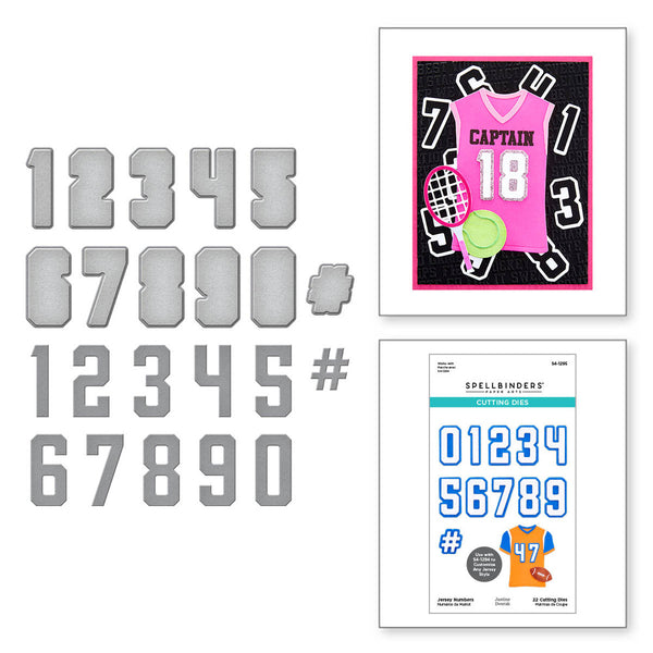 Spellbinders Etched Dies, Game Days Collection By Justine Dvorak, Jersey Numbers Set (S4-1295)