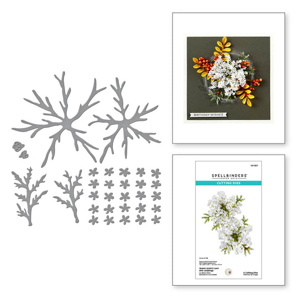 Spellbinders, Etched Dies By Susan Tierney-Cockburn, Queen Anne's Lace And Ladybugs (S4-1327)